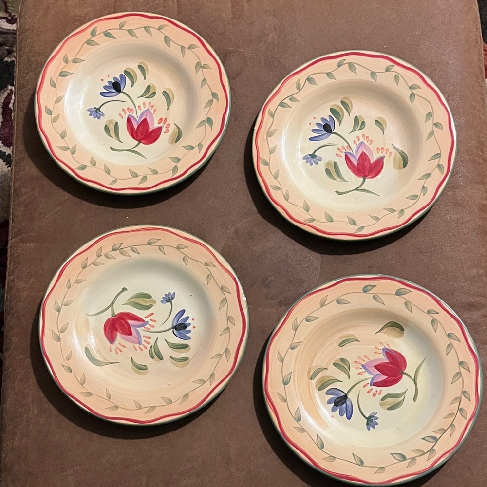 4 Pfaltzgraff Napoli hand painted salad plates